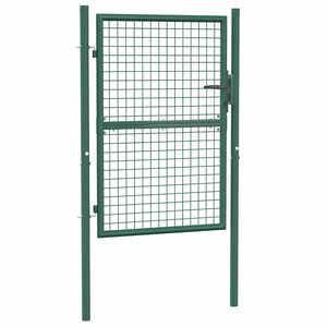 vidaXL Portail de cl&ocirc;ture en acier 100x125 cm vert