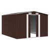 vidaXL Abri de jardin 257x298x178 cm Métal Marron