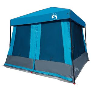 vidaXL Ensemble de Tentes de Camping 2 pcs Bleu Taffetas et Tissu