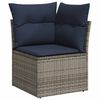 vidaXL Salon de jardin 8pcs avec coussins gris r&eacute;sine tress&eacute;e acacia