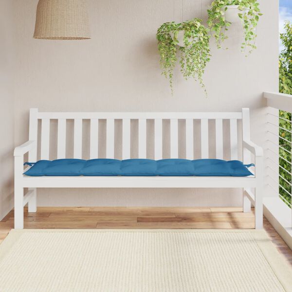 vidaXL Coussin de banc de jardin bleu mélangé 180x50x7 cm tissu
