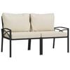 vidaXL Chaises de jardin et coussins sable lot de 2 62x75x79 cm acier