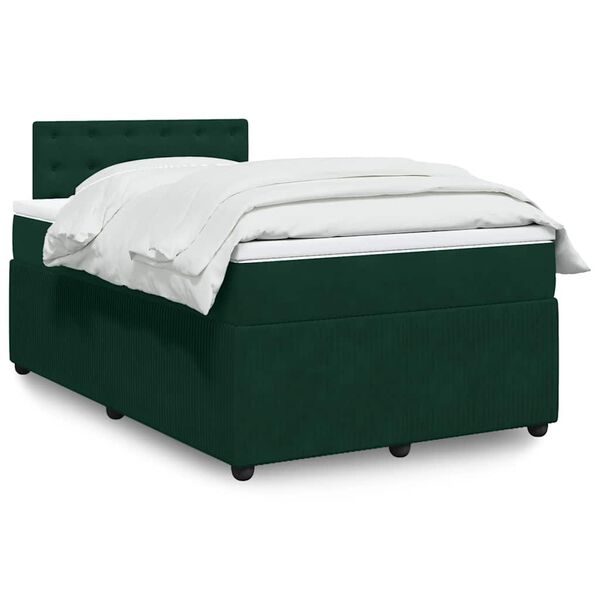 vidaXL Sommier &agrave; lattes de lit avec matelas vert fonc&eacute; 120x190 cm