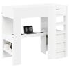 vidaXL Cadre de lit superpos&eacute; avec bureau Blanc 100 x 200 cm