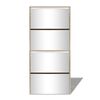 vidaXL Meuble &agrave; chaussures 4 &eacute;tag&egrave;res avec miroir 63x17x134 cm Ch&ecirc;ne