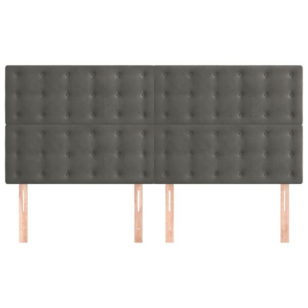 vidaXL T&ecirc;te de lit Gris fonc&eacute; 160 x 5 x 118/128 cm Velours
