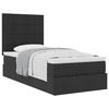 vidaXL Lit ottoman avec matelas noir 90x200 cm tissu