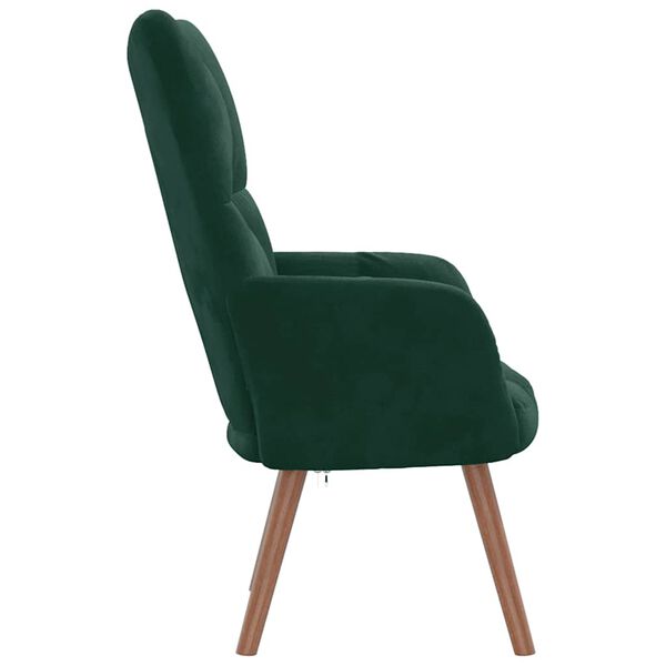 vidaXL Chaise de relaxation Vert fonc&eacute; Velours