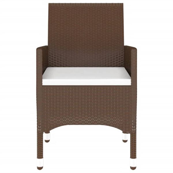 vidaXL Ensemble de bistro de jardin 3 pcs poly rotin et verre trempé