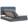 vidaXL Lit de rangement LED avec matelas Gris fonc&eacute; 200 x 200 cm
