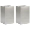 vidaXL Cache-pot de jardin 2 pc Argent&eacute; 30 x 30 x 40 cm