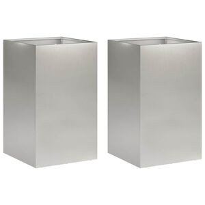 vidaXL Cache-pot de jardin 2 pc Argent&eacute; 30 x 30 x 40 cm