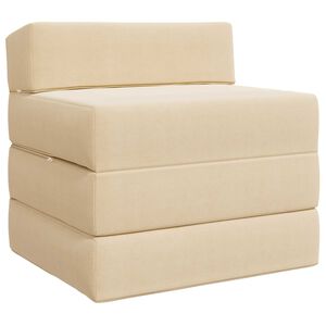 vidaXL Canap&eacute;-lit pliable 2 place Cr&egrave;me 70 x 60 x 63 cm