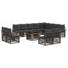 vidaXL Ensemble de canap&eacute; de jardin 13 pc Gris et Gris fonc&eacute; polyrotin