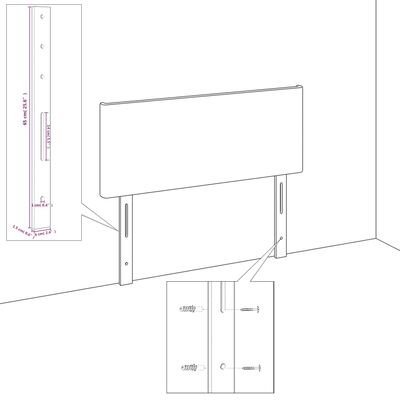 vidaXL Tête de lit Blanc 80x5x78/88 cm Similicuir