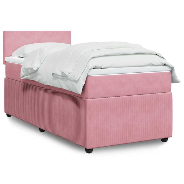 vidaXL Sommier &agrave; lattes de lit et matelas Rose 80x200 cm Velours