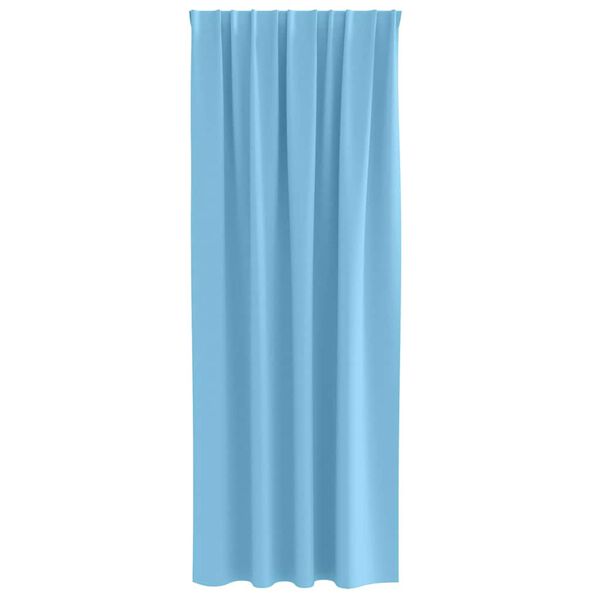 vidaXL Rideaux occultants avec anneaux 2 pcs Bleu clair 260 x 140 cm