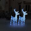 vidaXL Rennes de No&euml;l 2 pcs 80 LED Bleu Acrylique