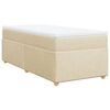 vidaXL Sommier &agrave; lattes de lit avec matelas Cr&egrave;me 90x200 cm Tissu