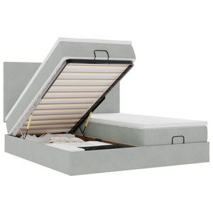 VidaXL Cadre de lit ottoman et matelas gris clair 180x200cm velours