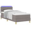 vidaXL Lit &agrave; ressort LED avec matelas Taupe 100 x 200 cm tissu