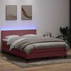 vidaXL Sommier &agrave; lattes de lit avec matelas et LED rose 140x210 cm velours