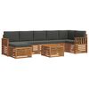 vidaXL Ensemble de canap&eacute;s d'ext&eacute;rieur 8 pc Naturel et Anthracite