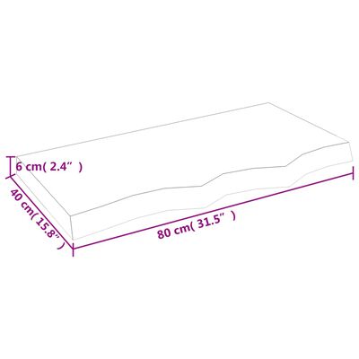 vidaXL Dessus de table marron clair bois chêne massif traité