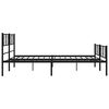 vidaXL Cadre de lit m&eacute;tal sans matelas avec pied de lit noir 200x200cm