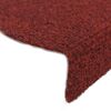 vidaXL Tapis d'escalier autocollants 15 pi&egrave;ces 56 x 17 x 3 cm Rouge bordeaux Demi-rond