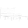 vidaXL Cadre de lit m&eacute;tal sans matelas et t&ecirc;te de lit blanc 140x190 cm