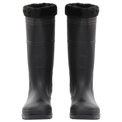 vidaXL Bottes de pluie avec chaussettes amovibles noir taille 46 PVC