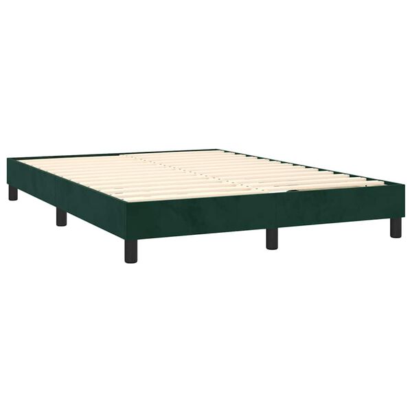 vidaXL Sommier &agrave; lattes de lit et matelas Vert fonc&eacute; 140x200cm Velours