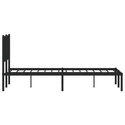 vidaXL Cadre de lit métal sans matelas avec tête de lit noir 140x200cm