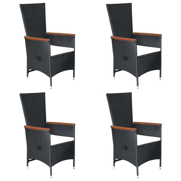 vidaXL Ensemble à manger de jardin 7 pcs Résine tressée Noir