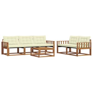 vidaXL Ensemble de canap&eacute;s d'ext&eacute;rieur 6 pcs Naturel et Cr&egrave;me