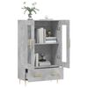 vidaXL Buffet haut gris béton 69,5x31x115 cm bois d'ingénierie