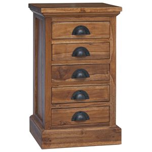 vidaXL Commode avec tiroir Naturel 35 x 30 x 60 cm Bois de teck massif