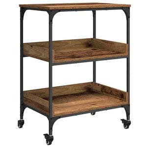 vidaXL Chariot de cuisine Bois Ancien 60 x 41 x 80,5 cm