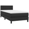 vidaXL Sommier &agrave; lattes de lit avec matelas Noir 90x200 cm Similicuir