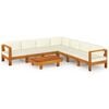 vidaXL Salon de jardin 8 pi&egrave;ces avec coussins 100 x 60 cm Bois d'acacia