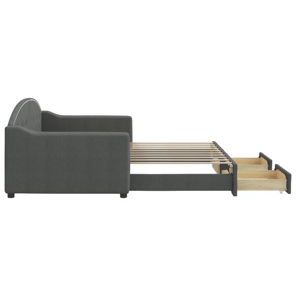 vidaXL Lit de jour avec gigogne et tiroirs sans matelas 90x190 cm