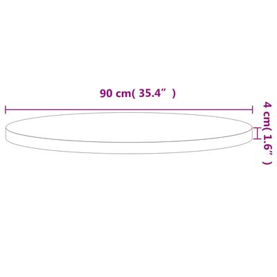 vidaXL Dessus de table Ø90x4 cm rond bois massif de hêtre