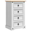 vidaXL Table de chevet Corona Blanc 53 x 39 x 84 cm Pin massif