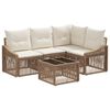 vidaXL Ensemble de canap&eacute; de jardin 5 pc Beige polyrotin