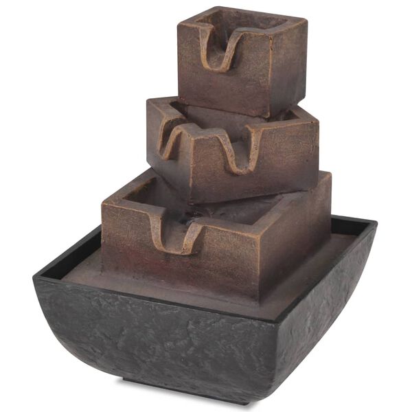 vidaXL Fontaine d'int&eacute;rieur avec lampe LED Polyr&eacute;sine