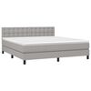 vidaXL Sommier &agrave; lattes de lit matelas LED Gris clair 160x200 cm Tissu