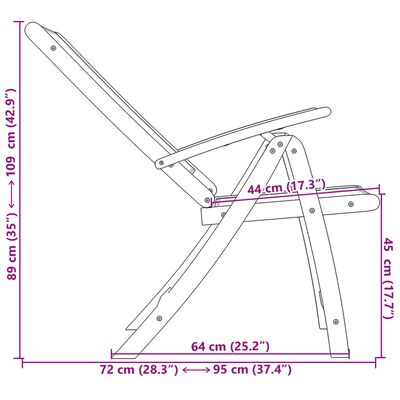 vidaXL Chaises pliables de jardin lot de 2 bois d'acacia et textilène