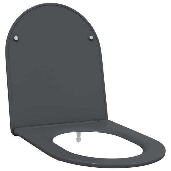 vidaXL Si&egrave;ge de toilette Anthracite 47 x 36 x 3,4 cm Duroplast