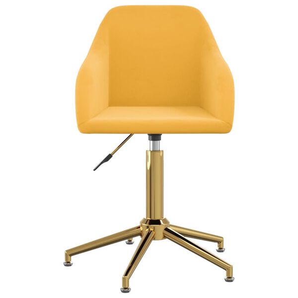 vidaXL Chaise pivotante de bureau Jaune Velours